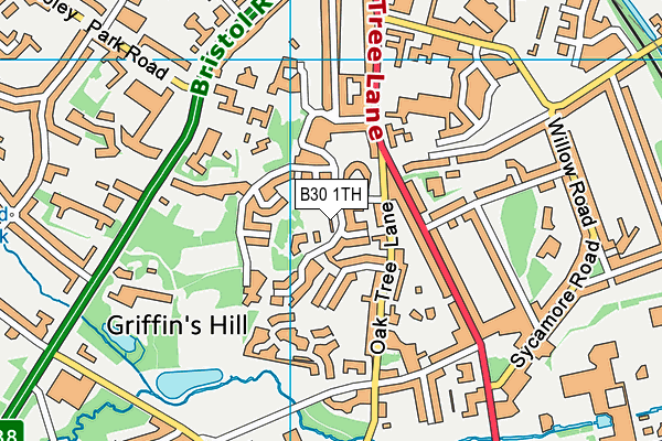 B30 1TH map - OS VectorMap District (Ordnance Survey) B30 1TH map - OS VectorMap District (Ordnance Survey)