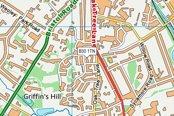 B30 1TN map - OS VectorMap District (Ordnance Survey) B30 1TN map - OS VectorMap District (Ordnance Survey)