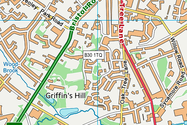 B30 1TQ map - OS VectorMap District (Ordnance Survey) B30 1TQ map - OS VectorMap District (Ordnance Survey)