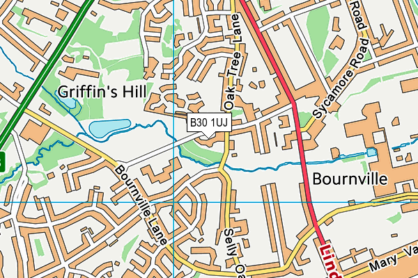 B30 1UJ map - OS VectorMap District (Ordnance Survey) B30 1UJ map - OS VectorMap District (Ordnance Survey)