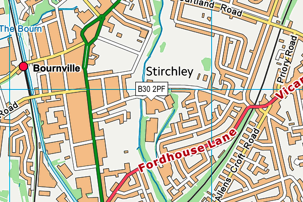 B30 2PF map - OS VectorMap District (Ordnance Survey) B30 2PF map - OS VectorMap District (Ordnance Survey)
