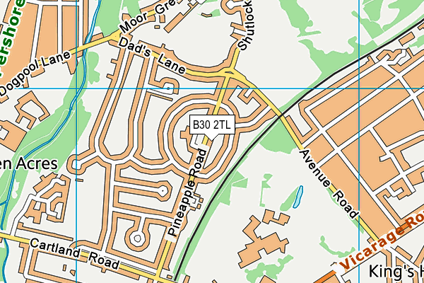 B30 2TL map - OS VectorMap District (Ordnance Survey) B30 2TL map - OS VectorMap District (Ordnance Survey)
