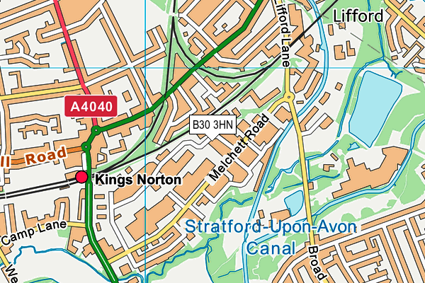 B30 3HN map - OS VectorMap District (Ordnance Survey) B30 3HN map - OS VectorMap District (Ordnance Survey)
