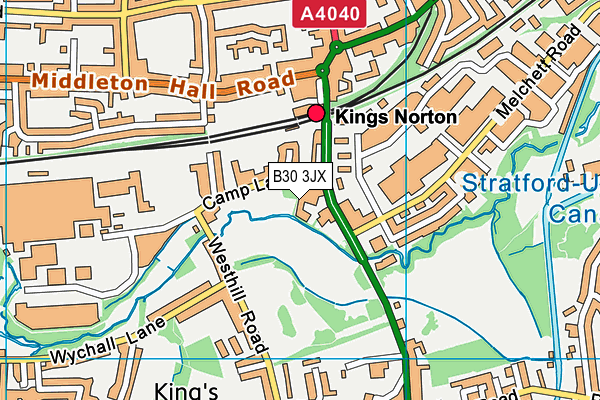 B30 3JX map - OS VectorMap District (Ordnance Survey) B30 3JX map - OS VectorMap District (Ordnance Survey)