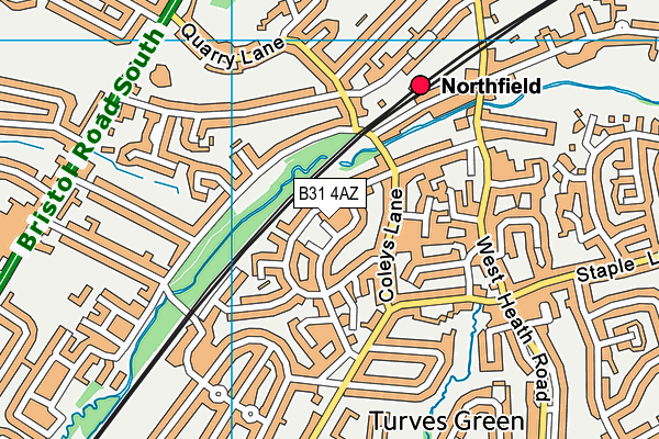B31 4AZ map - OS VectorMap District (Ordnance Survey) B31 4AZ map - OS VectorMap District (Ordnance Survey)