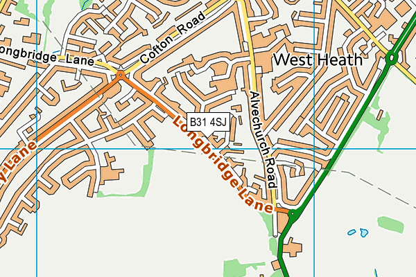 B31 4SJ map - OS VectorMap District (Ordnance Survey) B31 4SJ map - OS VectorMap District (Ordnance Survey)