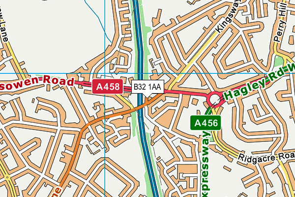 B32 1AA map - OS VectorMap District (Ordnance Survey) B32 1AA map - OS VectorMap District (Ordnance Survey)
