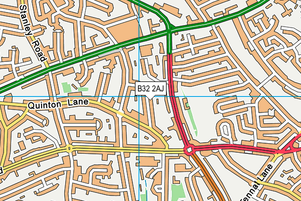 B32 2AJ map - OS VectorMap District (Ordnance Survey) B32 2AJ map - OS VectorMap District (Ordnance Survey)