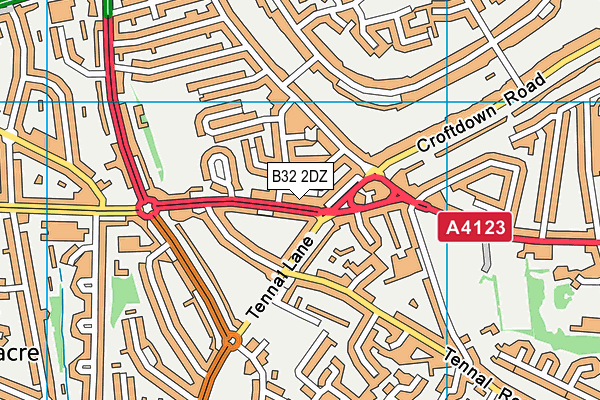 B32 2DZ map - OS VectorMap District (Ordnance Survey) B32 2DZ map - OS VectorMap District (Ordnance Survey)