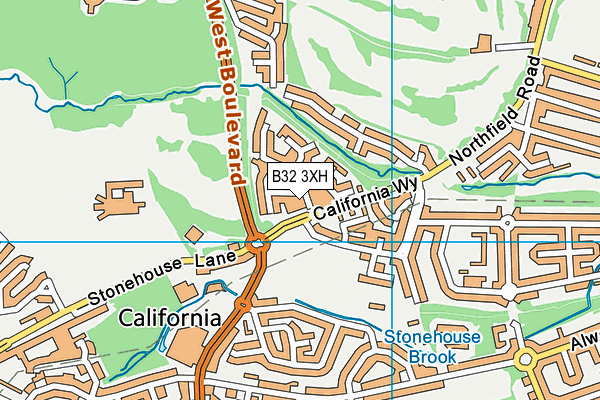 B32 3XH map - OS VectorMap District (Ordnance Survey)