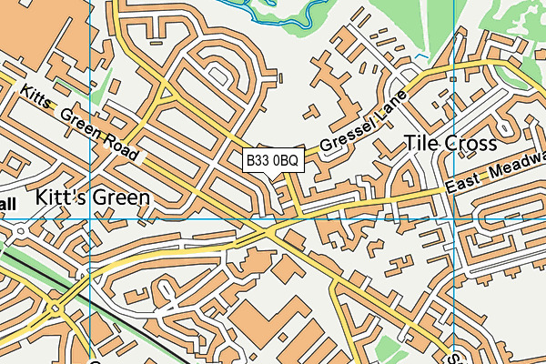 B33 0BQ map - OS VectorMap District (Ordnance Survey) B33 0BQ map - OS VectorMap District (Ordnance Survey)