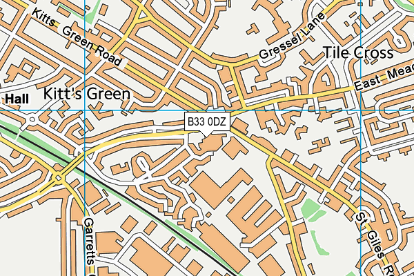 B33 0DZ map - OS VectorMap District (Ordnance Survey) B33 0DZ map - OS VectorMap District (Ordnance Survey)