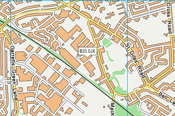 B33 0JX map - OS VectorMap District (Ordnance Survey) B33 0JX map - OS VectorMap District (Ordnance Survey)