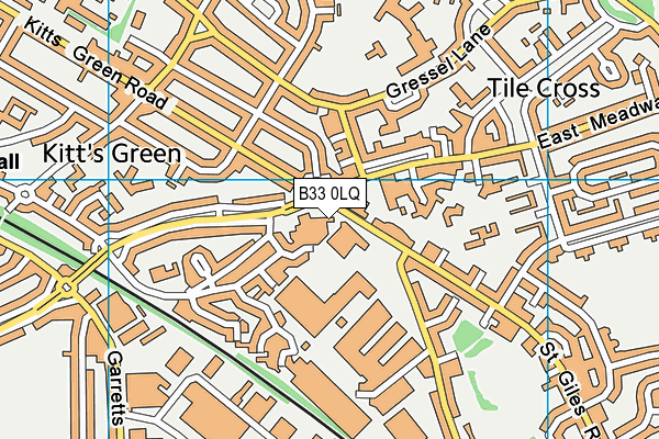B33 0LQ map - OS VectorMap District (Ordnance Survey) B33 0LQ map - OS VectorMap District (Ordnance Survey)