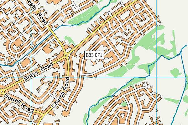 B33 0PJ map - OS VectorMap District (Ordnance Survey) B33 0PJ map - OS VectorMap District (Ordnance Survey)