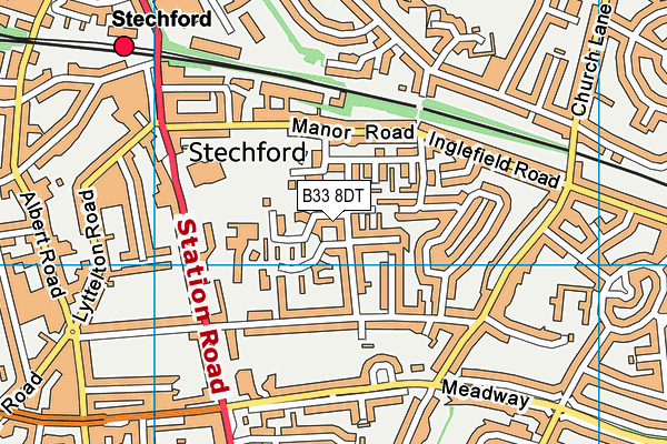 B33 8DT map - OS VectorMap District (Ordnance Survey) B33 8DT map - OS VectorMap District (Ordnance Survey)