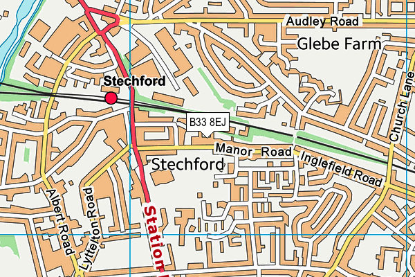 B33 8EJ map - OS VectorMap District (Ordnance Survey) B33 8EJ map - OS VectorMap District (Ordnance Survey)