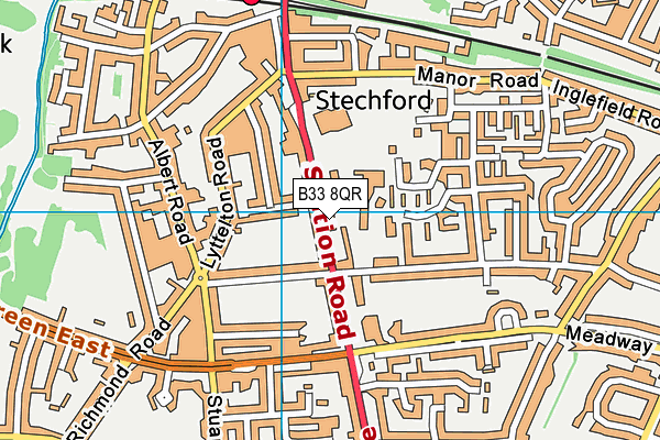 B33 8QR map - OS VectorMap District (Ordnance Survey) B33 8QR map - OS VectorMap District (Ordnance Survey)