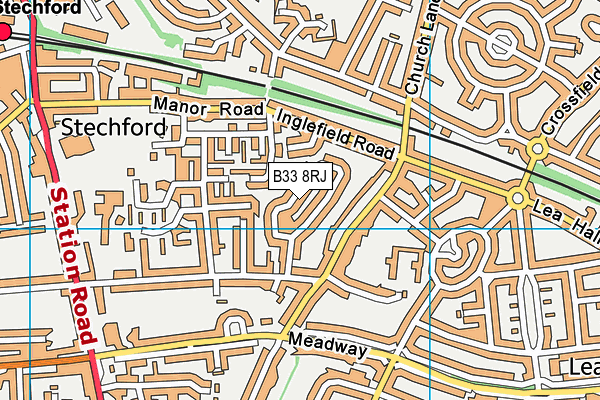 B33 8RJ map - OS VectorMap District (Ordnance Survey) B33 8RJ map - OS VectorMap District (Ordnance Survey)