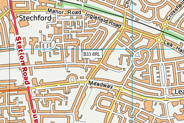 B33 8RL map - OS VectorMap District (Ordnance Survey) B33 8RL map - OS VectorMap District (Ordnance Survey)