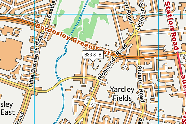 B33 8TB map - OS VectorMap District (Ordnance Survey)