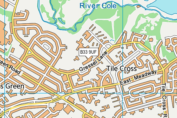B33 9UF map - OS VectorMap District (Ordnance Survey) B33 9UF map - OS VectorMap District (Ordnance Survey)
