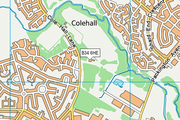 B34 6HE map - OS VectorMap District (Ordnance Survey) B34 6HE map - OS VectorMap District (Ordnance Survey)