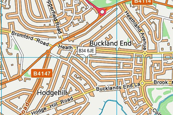 B34 6JE map - OS VectorMap District (Ordnance Survey) B34 6JE map - OS VectorMap District (Ordnance Survey)