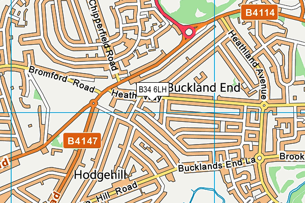 B34 6LH map - OS VectorMap District (Ordnance Survey) B34 6LH map - OS VectorMap District (Ordnance Survey)