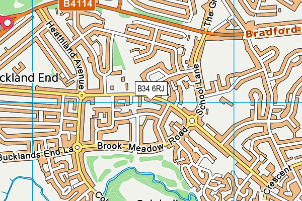 B34 6RJ map - OS VectorMap District (Ordnance Survey) B34 6RJ map - OS VectorMap District (Ordnance Survey)