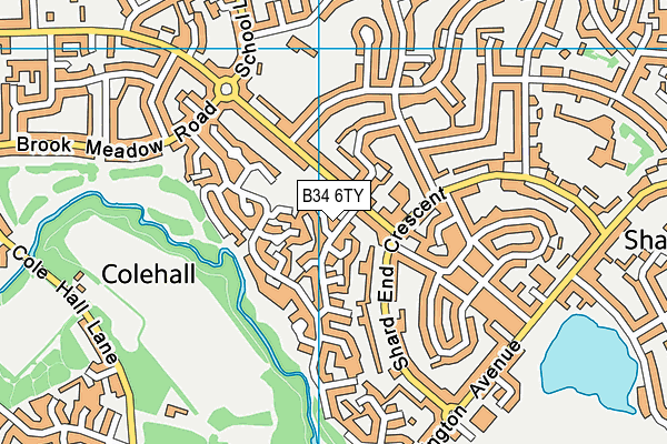 B34 6TY map - OS VectorMap District (Ordnance Survey) B34 6TY map - OS VectorMap District (Ordnance Survey)