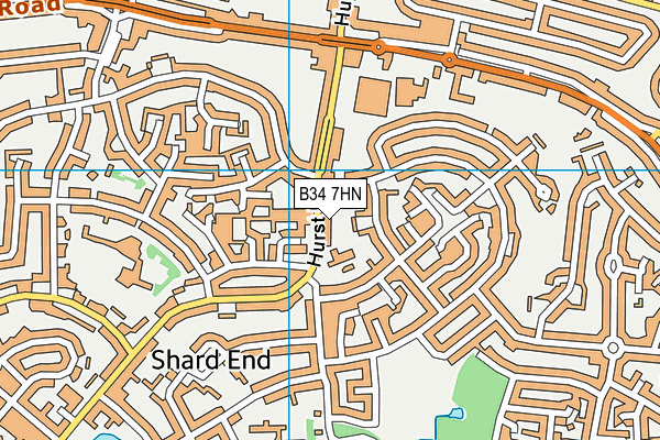B34 7HN map - OS VectorMap District (Ordnance Survey) B34 7HN map - OS VectorMap District (Ordnance Survey)