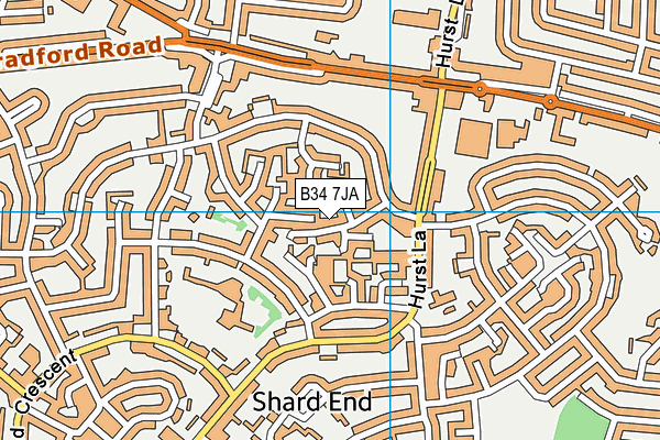 B34 7JA map - OS VectorMap District (Ordnance Survey) B34 7JA map - OS VectorMap District (Ordnance Survey)