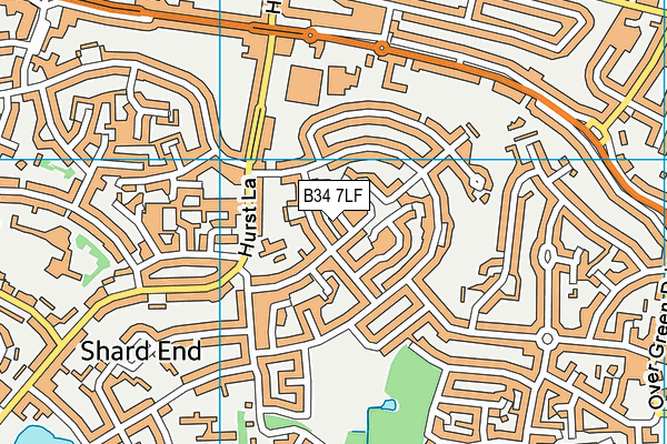 B34 7LF map - OS VectorMap District (Ordnance Survey) B34 7LF map - OS VectorMap District (Ordnance Survey)