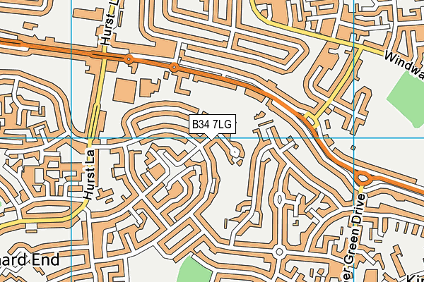 B34 7LG map - OS VectorMap District (Ordnance Survey) B34 7LG map - OS VectorMap District (Ordnance Survey)