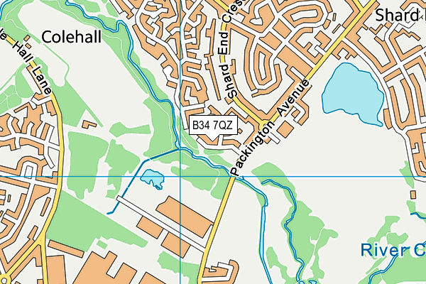 B34 7QZ map - OS VectorMap District (Ordnance Survey) B34 7QZ map - OS VectorMap District (Ordnance Survey)