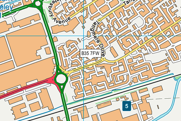 B35 7FW map - OS VectorMap District (Ordnance Survey) B35 7FW map - OS VectorMap District (Ordnance Survey)