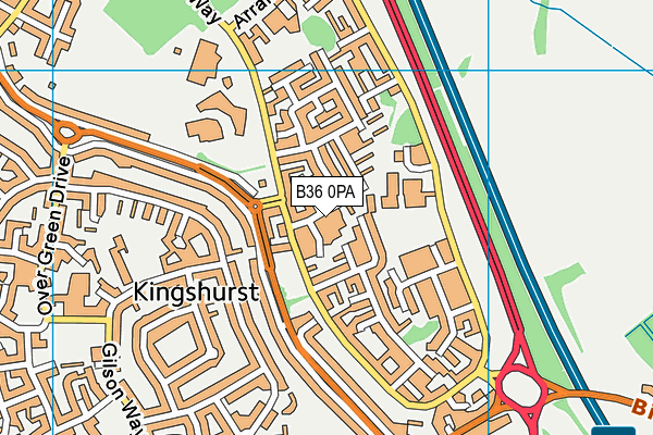B36 0PA map - OS VectorMap District (Ordnance Survey)