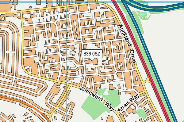 B36 0SZ map - OS VectorMap District (Ordnance Survey) B36 0SZ map - OS VectorMap District (Ordnance Survey)