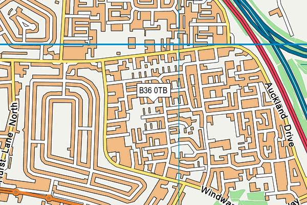 B36 0TB map - OS VectorMap District (Ordnance Survey) B36 0TB map - OS VectorMap District (Ordnance Survey)