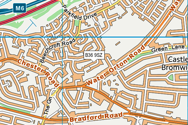 B36 9SZ map - OS VectorMap District (Ordnance Survey)