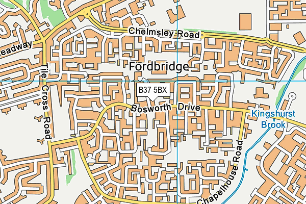 B37 5BX map - OS VectorMap District (Ordnance Survey) B37 5BX map - OS VectorMap District (Ordnance Survey)