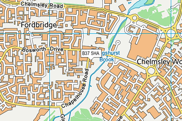 B37 5HA map - OS VectorMap District (Ordnance Survey) B37 5HA map - OS VectorMap District (Ordnance Survey)