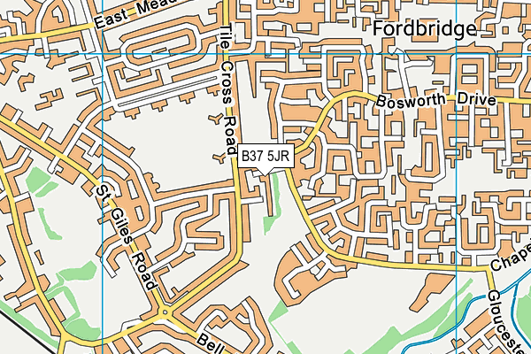 B37 5JR map - OS VectorMap District (Ordnance Survey) B37 5JR map - OS VectorMap District (Ordnance Survey)