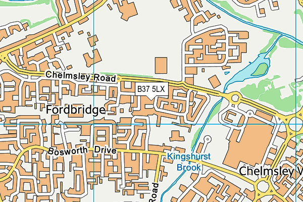 B37 5LX map - OS VectorMap District (Ordnance Survey) B37 5LX map - OS VectorMap District (Ordnance Survey)