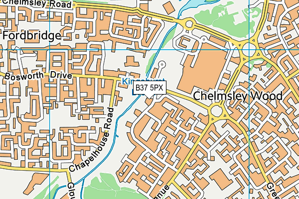 B37 5PX map - OS VectorMap District (Ordnance Survey) B37 5PX map - OS VectorMap District (Ordnance Survey)