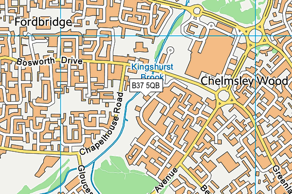 B37 5QB map - OS VectorMap District (Ordnance Survey) B37 5QB map - OS VectorMap District (Ordnance Survey)