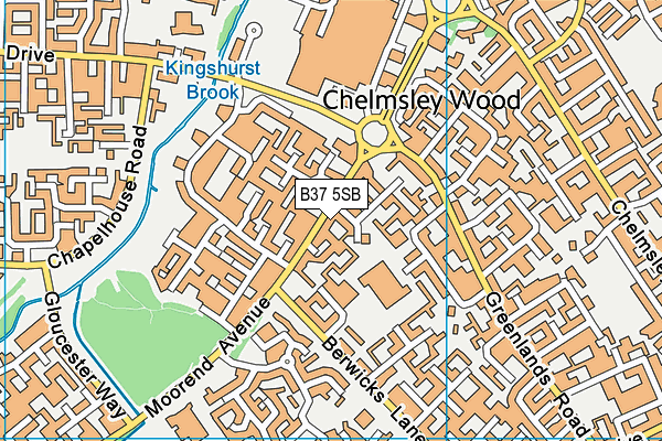 B37 5SB map - OS VectorMap District (Ordnance Survey) B37 5SB map - OS VectorMap District (Ordnance Survey)