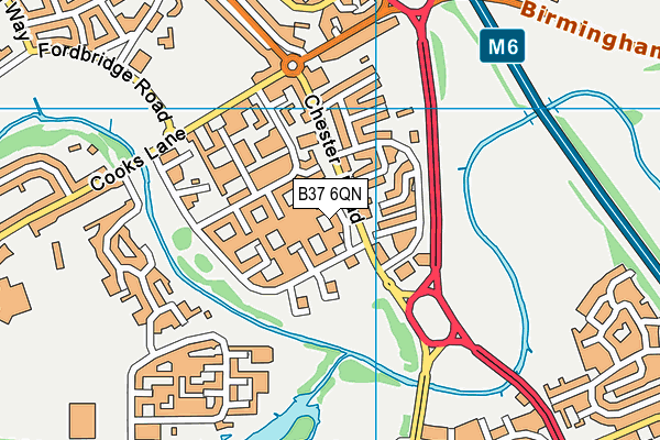 B37 6QN map - OS VectorMap District (Ordnance Survey) B37 6QN map - OS VectorMap District (Ordnance Survey)
