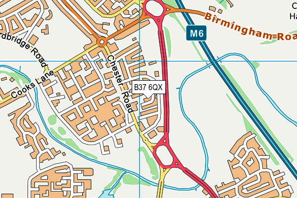B37 6QX map - OS VectorMap District (Ordnance Survey) B37 6QX map - OS VectorMap District (Ordnance Survey)